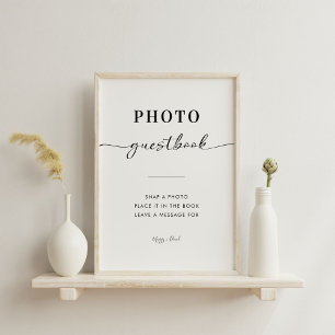 Calligraphie Elegant Wedding Foto Gästebuchuntersc Sockelschild