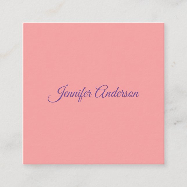 Calligraphie Elegante Pastel Personalisierter Name Begleitkarte (Vorderseite)