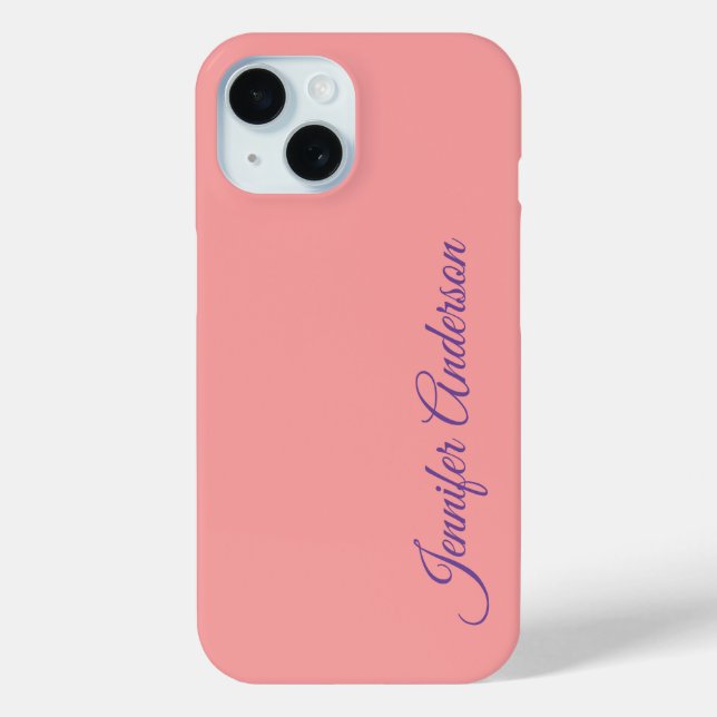 Calligraphie Elegante Pastel Personalisierter Name Case-Mate iPhone Hülle (Rückseite)