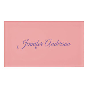 Calligraphie Elegante Pastel Personalisierter Name Namenschild