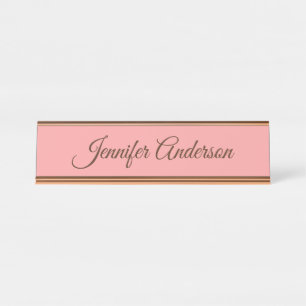 Calligraphie Elegante Pastel Personalisierter Name Schreibtischnamensplakette