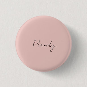 Calligraphie Elegante Rose Gold Schlichter Name Button