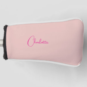 Calligraphie Elegante Rose Gold Schlichter Name Golf Headcover