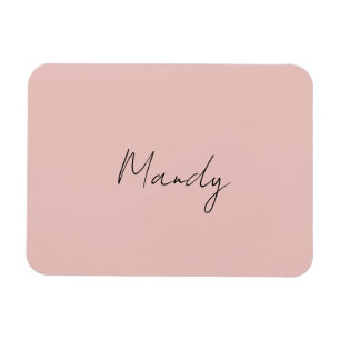 Calligraphie Elegante Rose Gold Schlichter Name Magnet