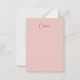 Calligraphie Elegante Rose Gold Schlichter Name Mitteilungskarte