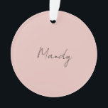 Calligraphie Elegante Rose Gold Schlichter Name Ornament<br><div class="desc">Suchen Sie eine schöne Kalligrafie mit einer ästhetischen Handschrift? Dieses einfache,  auffällige Design ist für Sie. Dieses Produkt beeindruckt sofort diejenigen,  die es sehen. Das feine und geschmackvolle Design spiegelt sofort die Qualität Ihrer Beziehung und Familie wider.</div>