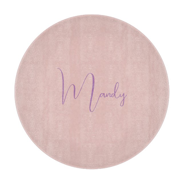 Calligraphie Elegante Rose Gold Schlichter Name Schneidebrett (Vorderseite)