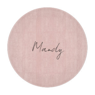 Calligraphie Elegante Rose Gold Schlichter Name Schneidebrett