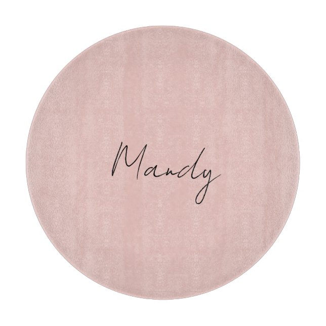 Calligraphie Elegante Rose Gold Schlichter Name Schneidebrett (Vorderseite)