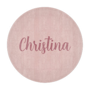 Calligraphie Elegante Rose Gold Schlichter Name Schneidebrett