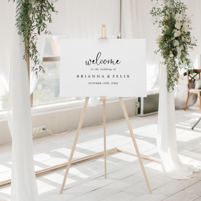 Calligraphie Elegante Script Wedding Welcome Sign Poster (Von Creator hochgeladen)
