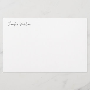 Calligraphie Eleganto Schlichte Schwarz & Weiß Ein Briefpapier