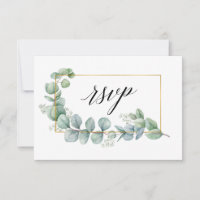 Calligraphie Eukalyptus Greenery Gold Wedding Meal
