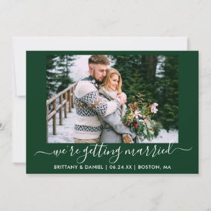 Calligraphie Forest Green Getried Save The Date