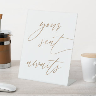 Calligraphie Gold Ihre Sitzplätze finden Sie Ihren Sockelschild