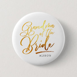 Calligraphie Gold Oma der Braut elegant Button