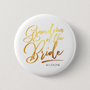 Calligraphie Gold Oma der Braut elegant Button