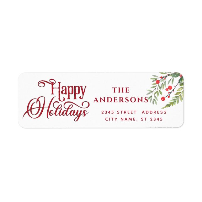 Calligraphie Happy Holidays botanische Heilige (Vorne)