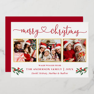 Calligraphie Herz 3 Foto Weihnachtsfeier Folien Feiertagskarte