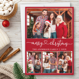 Calligraphie Herz 4 Foto Frohe Weihnachten Rot