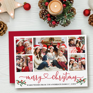 Calligraphie Herz Christmas Holly 5 Foto Red Feiertagskarte