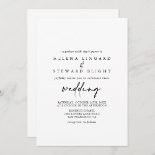 Calligraphie Moderne Elegante Hochzeit   Einladung