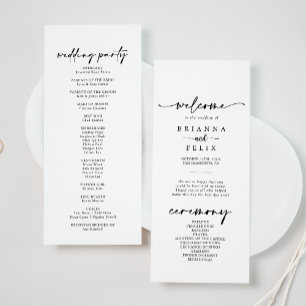 Calligraphie Moderne Elegante Hochzeit Programm
