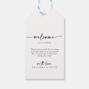 Calligraphie Moderne Elegante Hochzeit Willkommen Geschenkanhänger