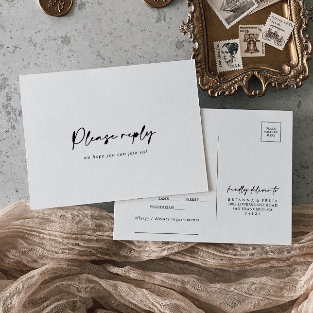 Calligraphie Moderne Elegante Menüauswahl UAWG Postkarte (Von Creator hochgeladen)