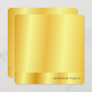 Calligraphie Monogram Imitate Gold Metallic Look Mitteilungskarte