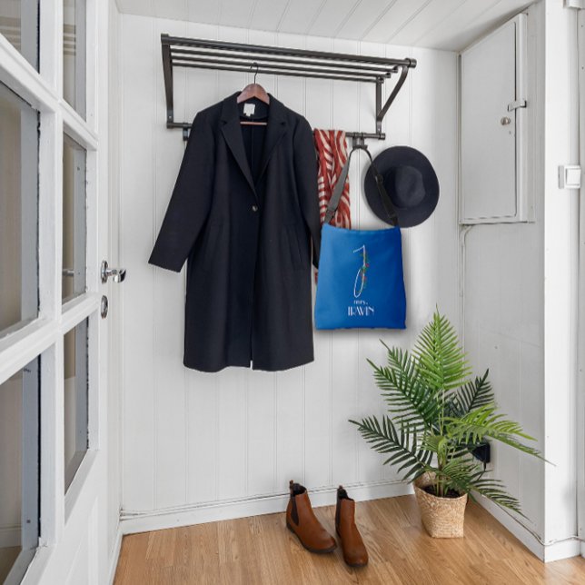 Calligraphie monogramm Aquarellbuchstabe I blau Tragetaschen Mit Langen Trägern (Von Creator hochgeladen)