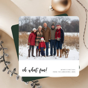 Calligraphie Oh, was Spaß Weihnachten-Grün Feiertagskarte