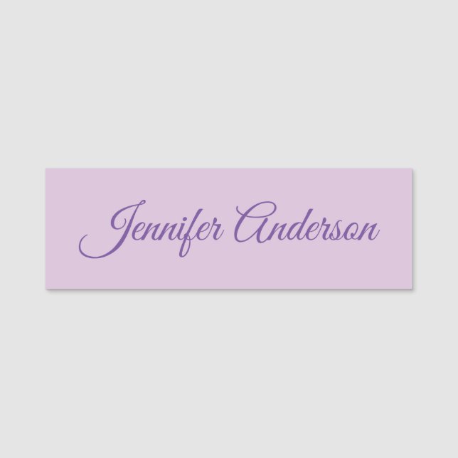 Calligraphie Pastel Thistle Pink Personalisiert Namensschild (Vorderseite)