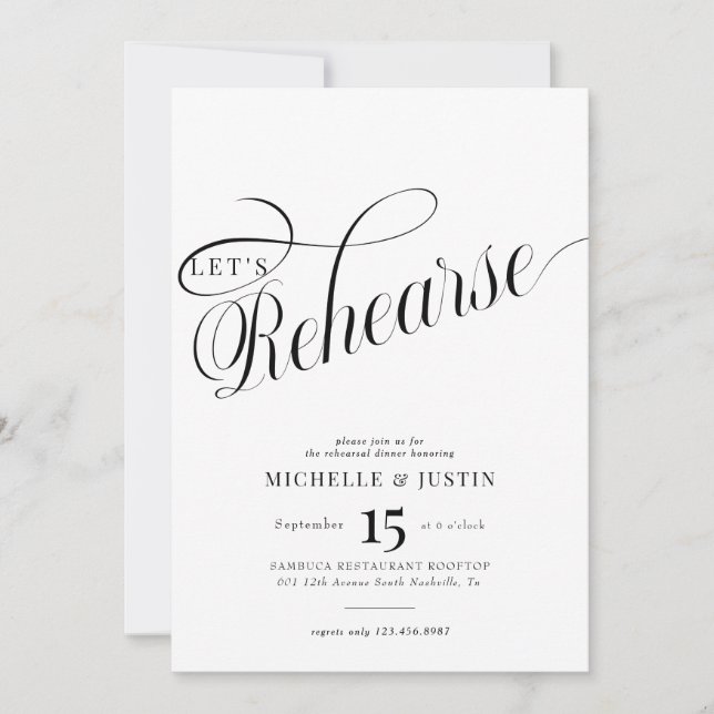 Calligraphie Probe Dinner Einladung (Vorderseite)