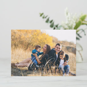 Calligraphie Script Merry Christmas Foto Card Einladung