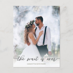 Calligraphie Script Simple Elegant Two Foto Modern Postkarte