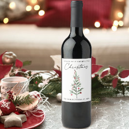 Calligraphie Tinte Script Aquarellfarben Weihnacht Weinetikett