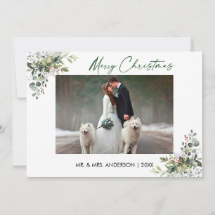 Calligraphie Tinte Script Couple Greenerries Feiertagskarte