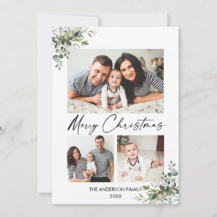Calligraphie Tinte Script Greenery 3 Foto Weihnach Feiertagskarte