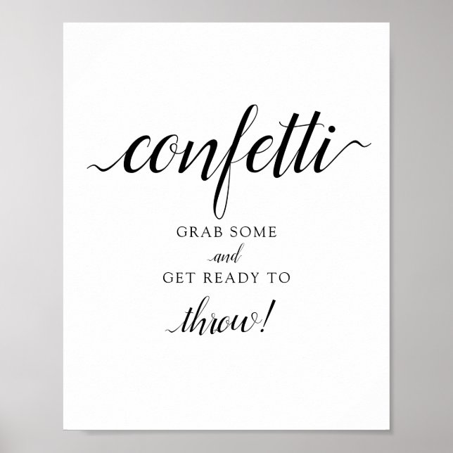 Calligraphie Wedding "Confetti Sign" Poster (Vorne)