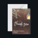 Calligraphie Wedding Danke Winter Christmas Mitteilungskarte<br><div class="desc">Dieses Design kann in dem Bereich personalisiert werden, der durch das Ändern des Fotos und/oder Textes zur Verfügung gestellt wird. Sie können auch angepasst werden, indem Sie auf Vorlage personalisieren klicken und dann auf die Schaltfläche klicken, um weitere Optionen anzupassen, um die Hintergrundfarbe zu löschen oder zu ändern, Text hinzuzufügen,...</div>