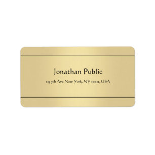 Calligraphisch typisiertes Gold Look Template Clas Adressaufkleber