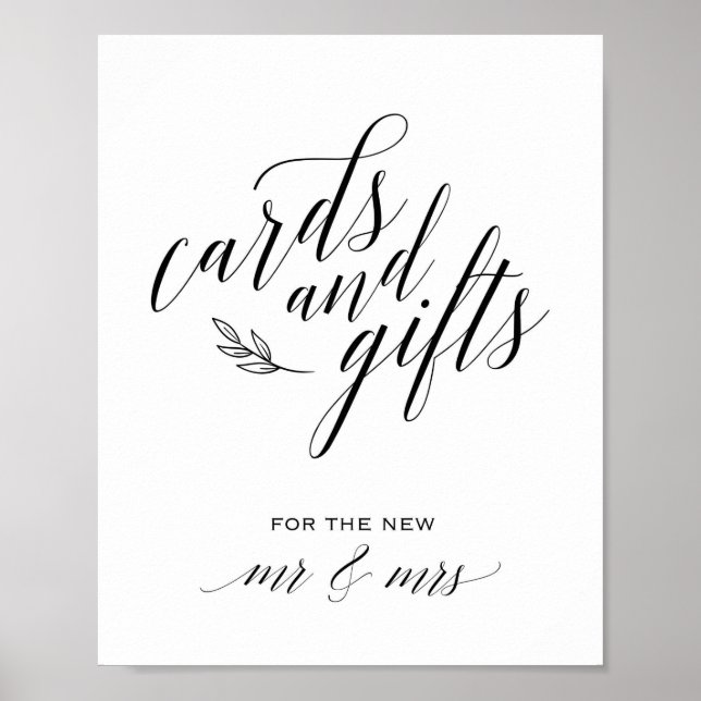Calligraphische Karten und Geschenke Hochzeitsskri Poster (Vorne)