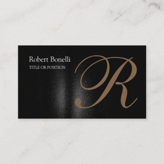 Calligraphische Monogramm-Chic-Visitenkarte Visitenkarte (Vorderseite)