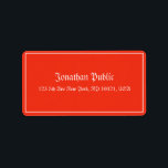 Calligraphische Template Christmas Red White Addre Adressaufkleber<br><div class="desc">Calligraphed Template Red White Address Label Weihnachten.</div>