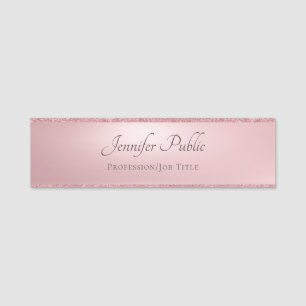 Calligraphische Vorlage für moderne Rose Gold Gli Namensschild