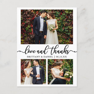 Calligraphy 3 Foto Wedding Collage Vielen Dank Postkarte