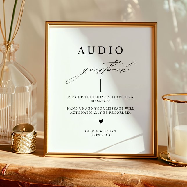 Calligraphy Audio Guest Book Wedding Sign Poster (Von Creator hochgeladen)