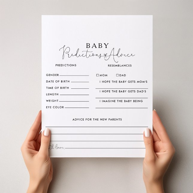 Calligraphy Baby Predictions and Advice Cards (Von Creator hochgeladen)