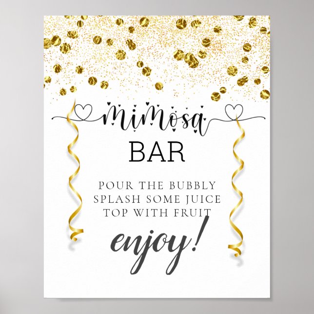 Calligraphy Baby Shower Mimosa Bar Sign Poster (Vorne)